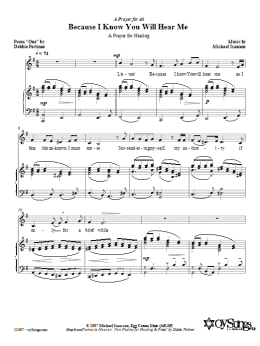 page one of Because I Know You Will Hear Me (Piano, Vocal & Guitar Chords (Right-Hand Melody))