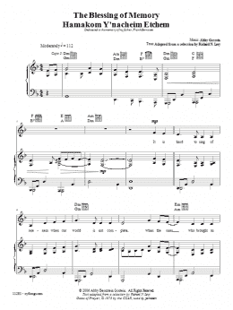 page one of Blessing of Memory (Piano, Vocal & Guitar Chords (Right-Hand Melody))