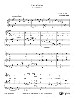 page one of Hashkiveinu (Piano, Vocal & Guitar Chords (Right-Hand Melody))