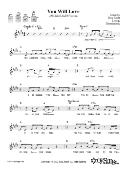 page one of You Will Love (Shabbat Alive! Version) (Lead Sheet / Fake Book)