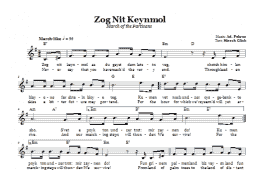 page one of Zog Nit Keynmol (March Of The Partisans) (Lead Sheet / Fake Book)