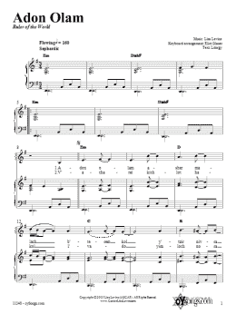 page one of Adon Olam (Piano, Vocal & Guitar Chords (Right-Hand Melody))