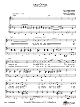 page one of Song of Songs (Piano, Vocal & Guitar Chords (Right-Hand Melody))
