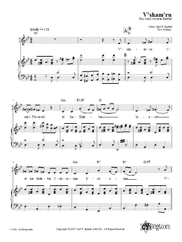 page one of V'sham'ru (Piano, Vocal & Guitar Chords (Right-Hand Melody))