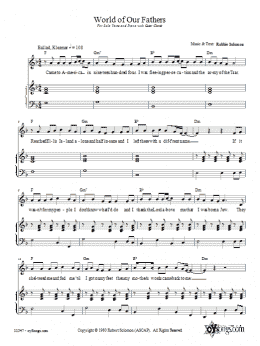 page one of World of Our Fathers (Piano, Vocal & Guitar Chords (Right-Hand Melody))