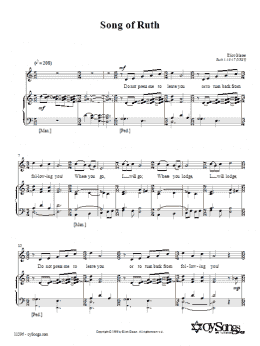 page one of Song of Ruth (Piano, Vocal & Guitar Chords (Right-Hand Melody))