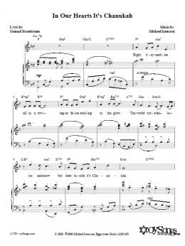 page one of In Our Hearts It's Chanukah (Piano, Vocal & Guitar Chords (Right-Hand Melody))