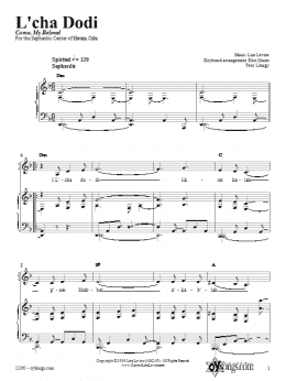 page one of L'cha Dodi (Piano, Vocal & Guitar Chords (Right-Hand Melody))
