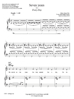 page one of Seven Years (Piano, Vocal & Guitar Chords (Right-Hand Melody))