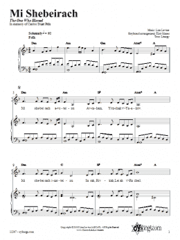page one of Mi Shebeirach (Piano, Vocal & Guitar Chords (Right-Hand Melody))