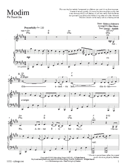 page one of Modim (Piano, Vocal & Guitar Chords (Right-Hand Melody))