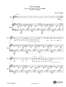 page one of Never Forget (Piano, Vocal & Guitar Chords (Right-Hand Melody))
