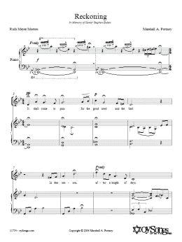 page one of Reckoning (Piano, Vocal & Guitar Chords (Right-Hand Melody))