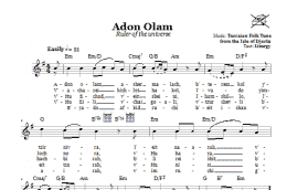 page one of Adon Olam (Ruler Of The Universe) (Lead Sheet / Fake Book)