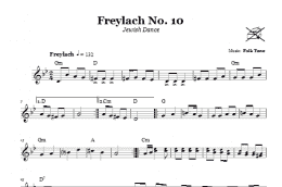page one of Freylach No. 10 (Jewish Dance) (Lead Sheet / Fake Book)