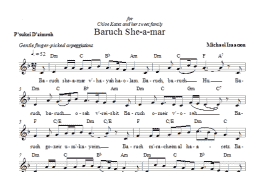 page one of Baruch She-a-mar (Lead Sheet / Fake Book)