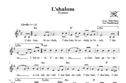 page one of L'shalom (To Peace) (Lead Sheet / Fake Book)