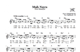 page one of Mah Navu (How beautiful) (Lead Sheet / Fake Book)