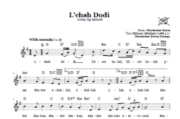 page one of L'chah Dodi (Come, My Beloved) (Lead Sheet / Fake Book)