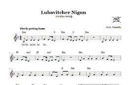 page one of Lubavitcher Nigun (Wordless Melody) (Lead Sheet / Fake Book)