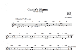 page one of Gunia's Nigun (Wordless Melody) (Lead Sheet / Fake Book)