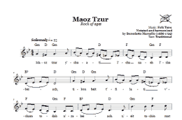 page one of Maoz Tzur (Rock Of Ages) (Lead Sheet / Fake Book)