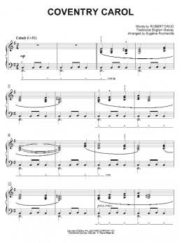 page one of Coventry Carol (Piano Solo)