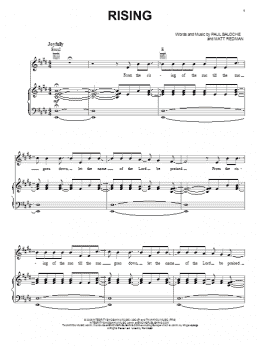 page one of Rising (Piano, Vocal & Guitar Chords (Right-Hand Melody))