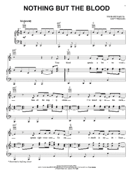 page one of Nothing But The Blood (Piano, Vocal & Guitar Chords (Right-Hand Melody))