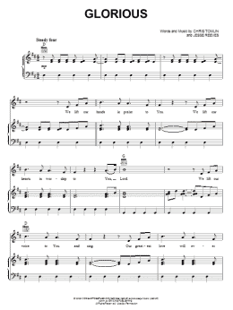 page one of Glorious (Piano, Vocal & Guitar Chords (Right-Hand Melody))