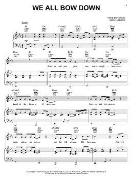 page one of We All Bow Down (Piano, Vocal & Guitar Chords (Right-Hand Melody))
