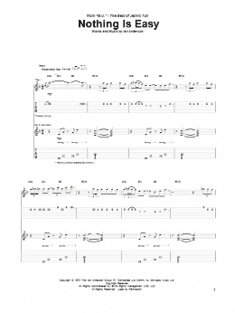 page one of Nothing Is Easy (Guitar Tab)