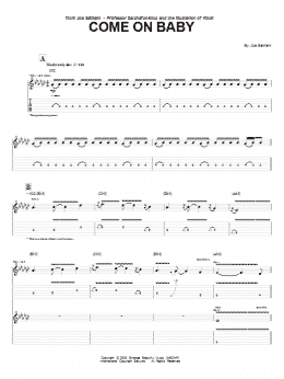 page one of Come On Baby (Guitar Tab)
