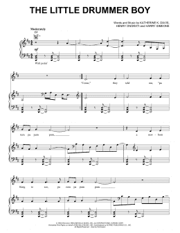 page one of The Little Drummer Boy (Piano, Vocal & Guitar Chords (Right-Hand Melody))