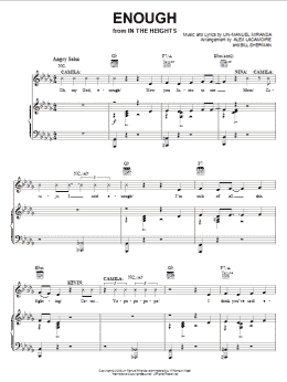 page one of Enough (from In The Heights: The Musical) (Piano, Vocal & Guitar Chords (Right-Hand Melody))