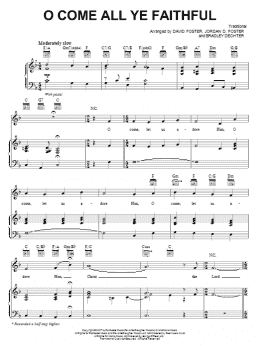 page one of O Come All Ye Faithful (Piano, Vocal & Guitar Chords (Right-Hand Melody))