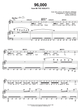 page one of 96,000 (from In The Heights: The Musical) (Piano, Vocal & Guitar Chords (Right-Hand Melody))