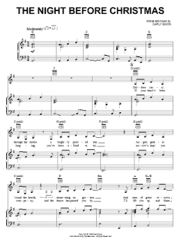 page one of The Night Before Christmas (Piano, Vocal & Guitar Chords (Right-Hand Melody))
