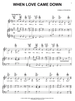 page one of When Love Came Down (Piano, Vocal & Guitar Chords (Right-Hand Melody))