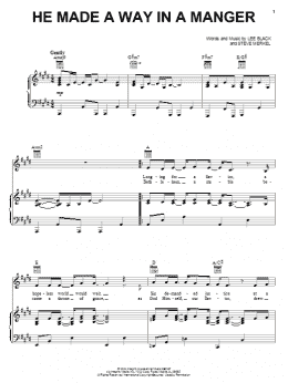 page one of He Made A Way In A Manger (Piano, Vocal & Guitar Chords (Right-Hand Melody))
