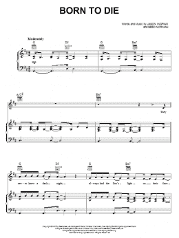 page one of Born To Die (Piano, Vocal & Guitar Chords (Right-Hand Melody))