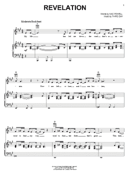 page one of Revelation (Piano, Vocal & Guitar Chords (Right-Hand Melody))