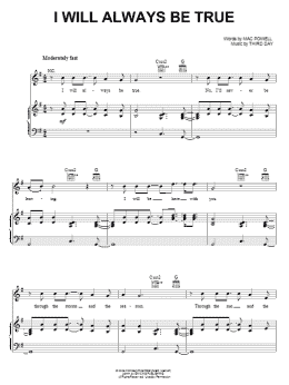 page one of I Will Always Be True (Piano, Vocal & Guitar Chords (Right-Hand Melody))