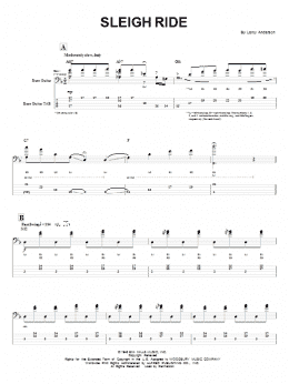 page one of Sleigh Ride (Bass Guitar Tab)