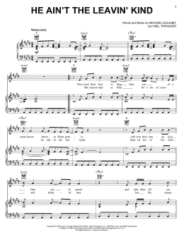 page one of He Ain't The Leavin' Kind (Piano, Vocal & Guitar Chords (Right-Hand Melody))