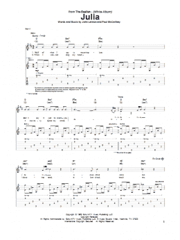 page one of Julia (Guitar Tab)