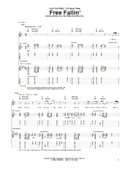page one of Free Fallin' (Guitar Tab)