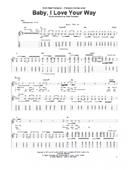 page one of Baby, I Love Your Way (Guitar Tab)