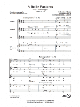 page one of A Belen Pastores (Villancico) (SSA Choir)