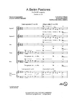 page one of A Belen Pastores (Villancico) (SATB Choir)